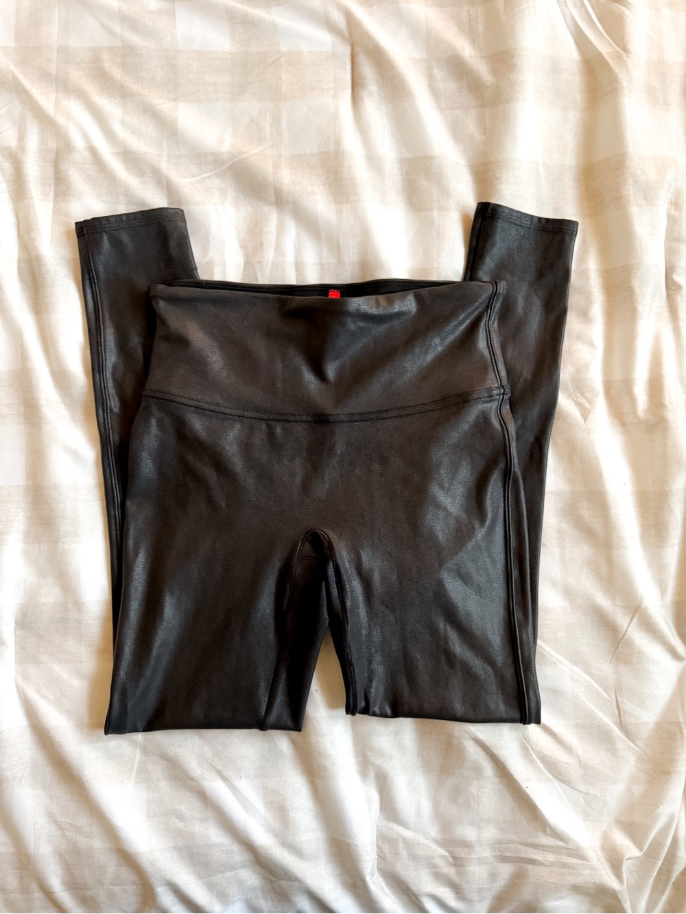 SPANX Girls' Black Faux Leather-Look Leggings